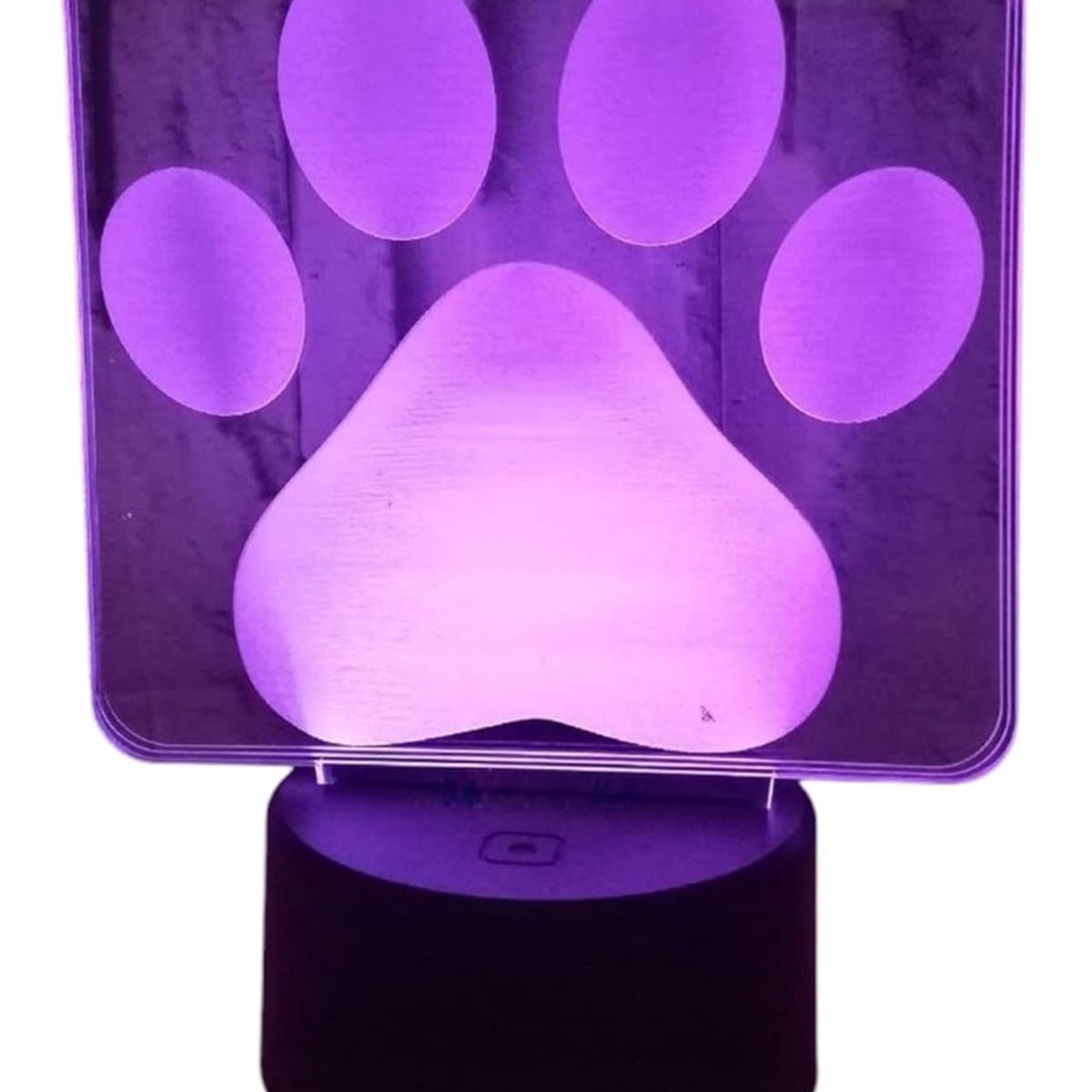 GENERICO - Lampara ilusión 3D Huella Perro De 7 Colores