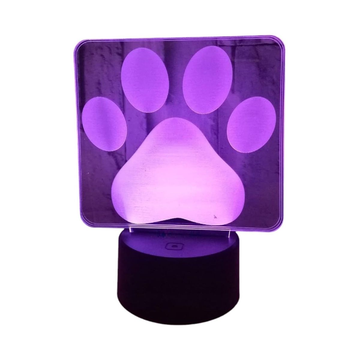 GENERICO - Lampara ilusión 3D Huella Perro De 7 Colores