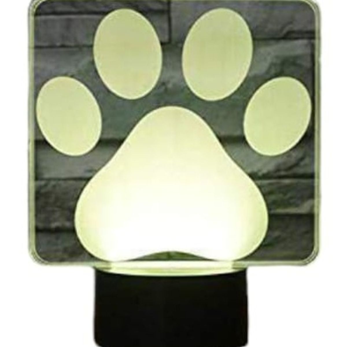 GENERICO - Lampara ilusión 3D Huella Perro De 7 Colores