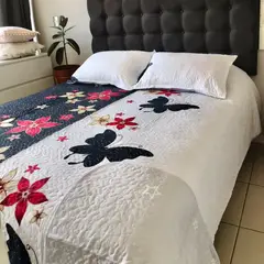 TODOHOGAR SANTIAGO DE CHILE - Cubrecama de microfibra estampado 2 plazas - 038
