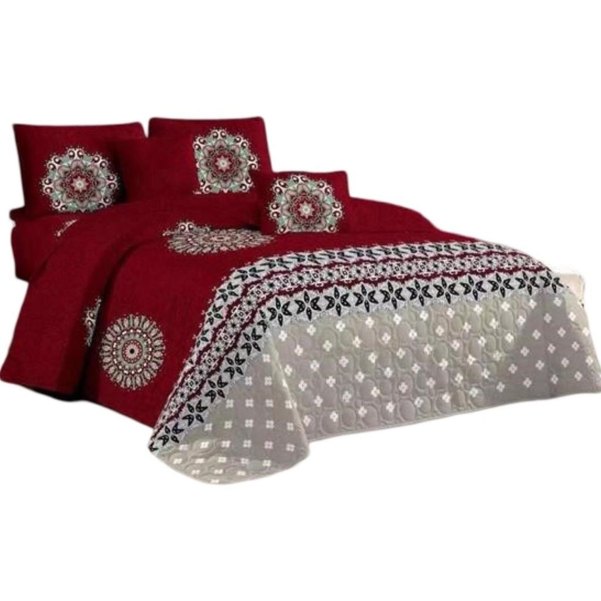 GENERICO - Cubrecama Quilt 2 Plazas+2 Fundas Verano Fresco 13n42
