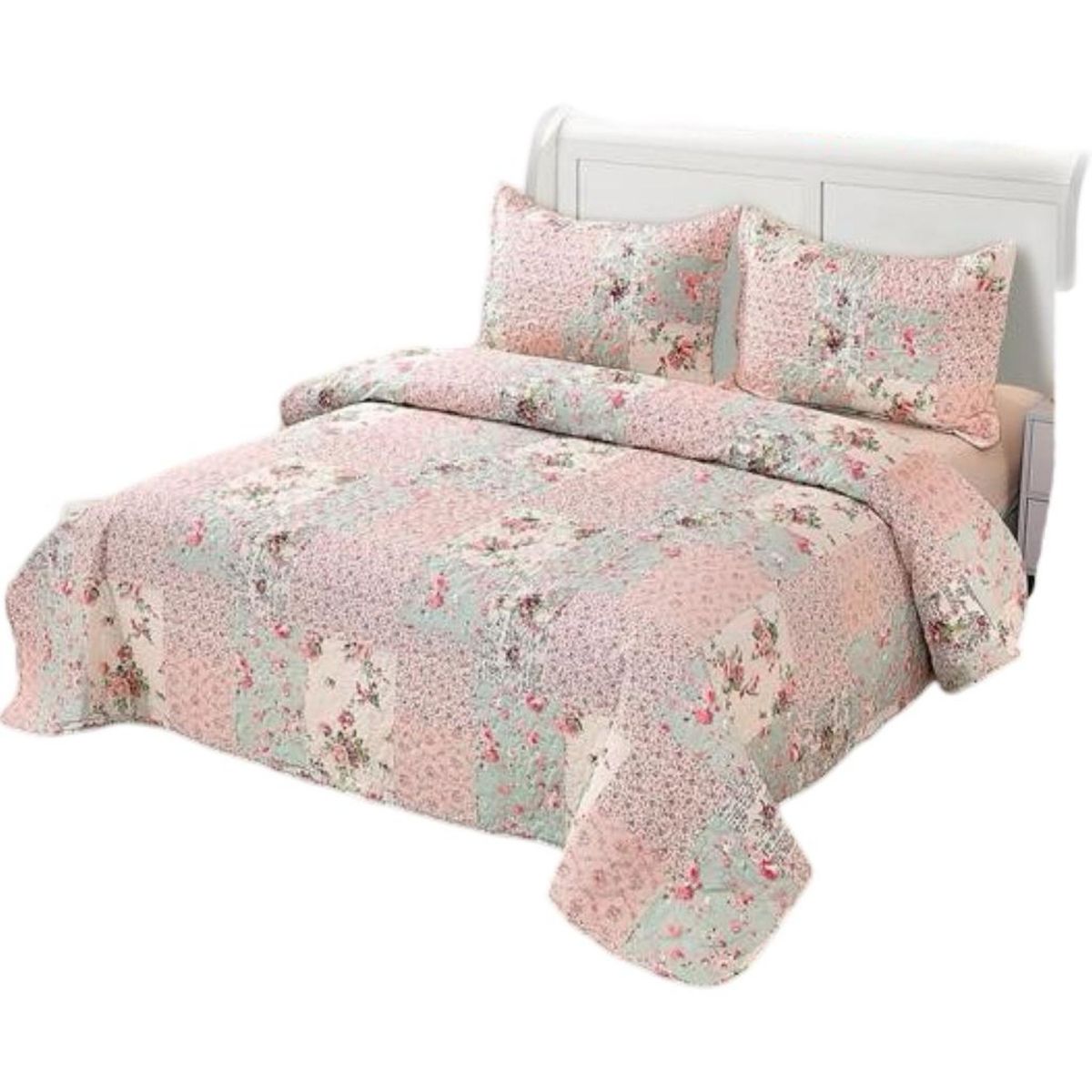 GENERICO - Cubrecama Quilt 2 Plazas+2 Fundas Verano Fresco 13n26