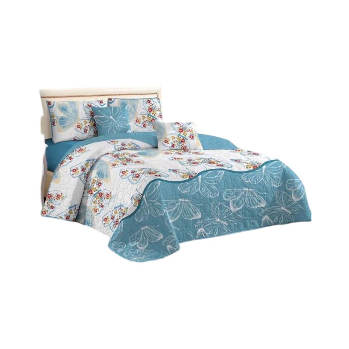 GENERICO - Cubrecama Quilt 2 Plazas+2 Fundas Verano Fresco 13n07