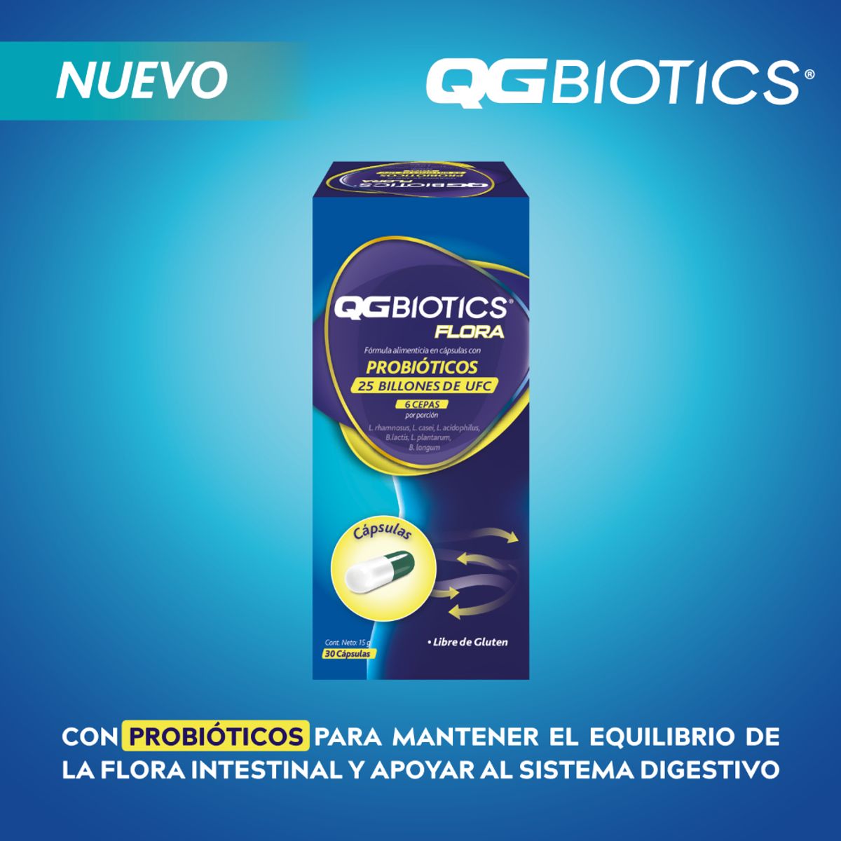 QGBIOTICS - QGBiotics Flora probióticos 25 billones UFC - 30 cápsulas