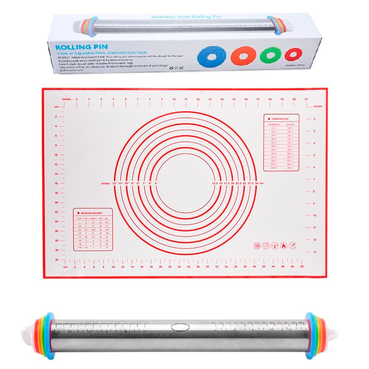 GENERICO - Uslero Regulable Acero Inoxidable 35cm + Lamina Silicona Horno