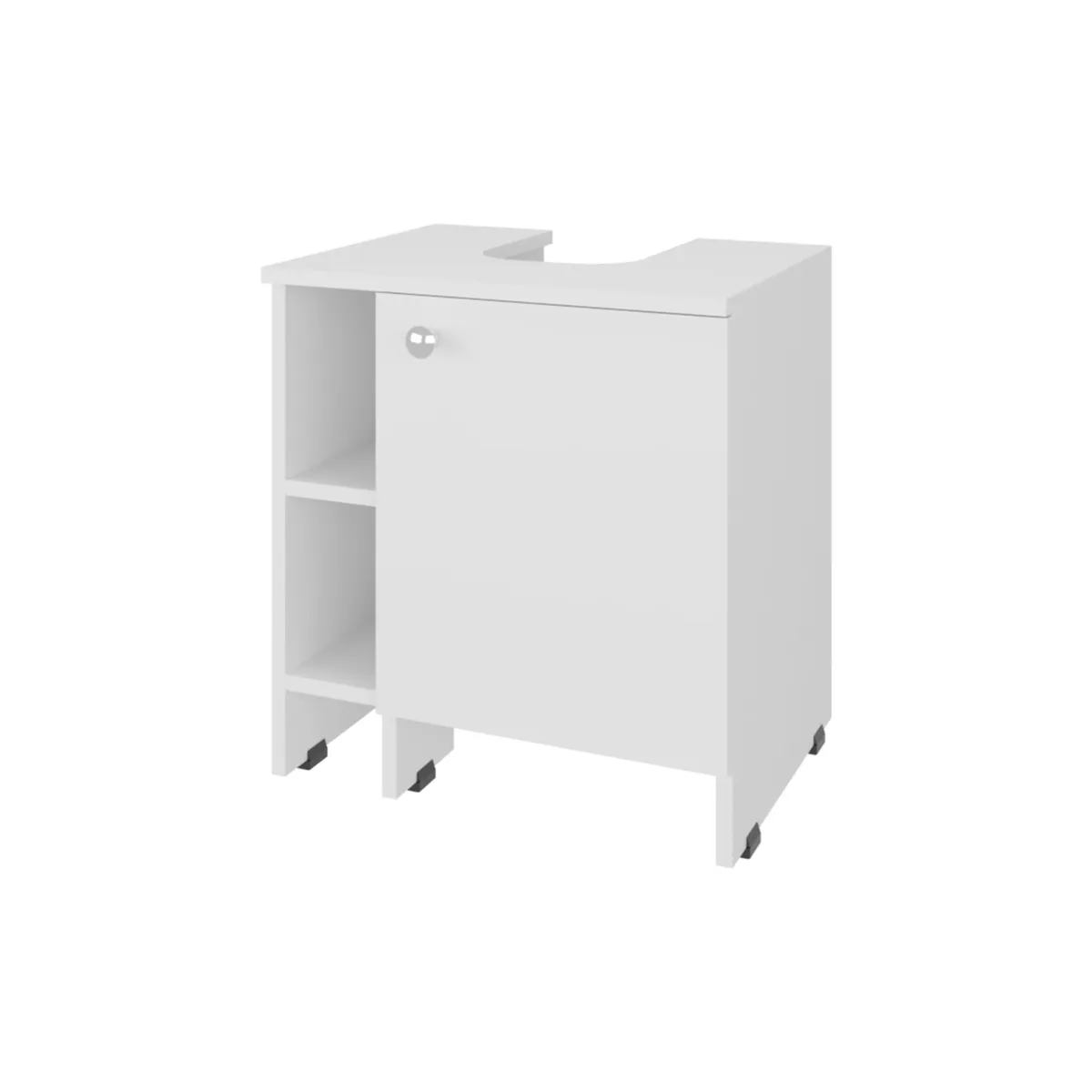 FMFURNITURE - Mueble Baño Piso Lavamanos 1 Puerta - Blanco 50.5x47x37.4 cm