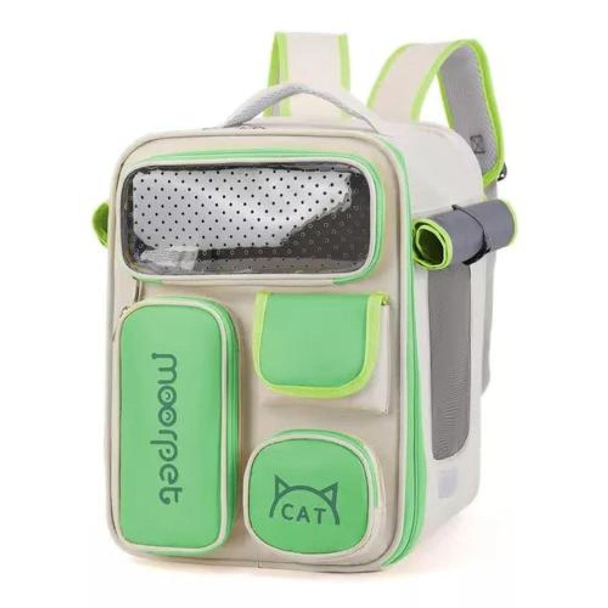GENERICO - Mochila bolso plegable para mascotas perro y gato verde