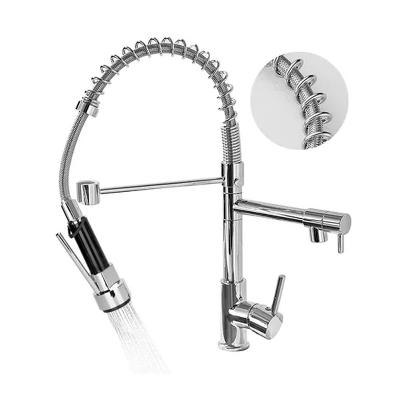 GENERICO - Llave Cocina Monomando Triple Flexible Plateado