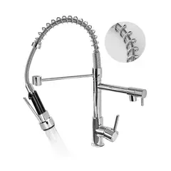 GENERICO - Llave Cocina Monomando Triple Flexible Plateado