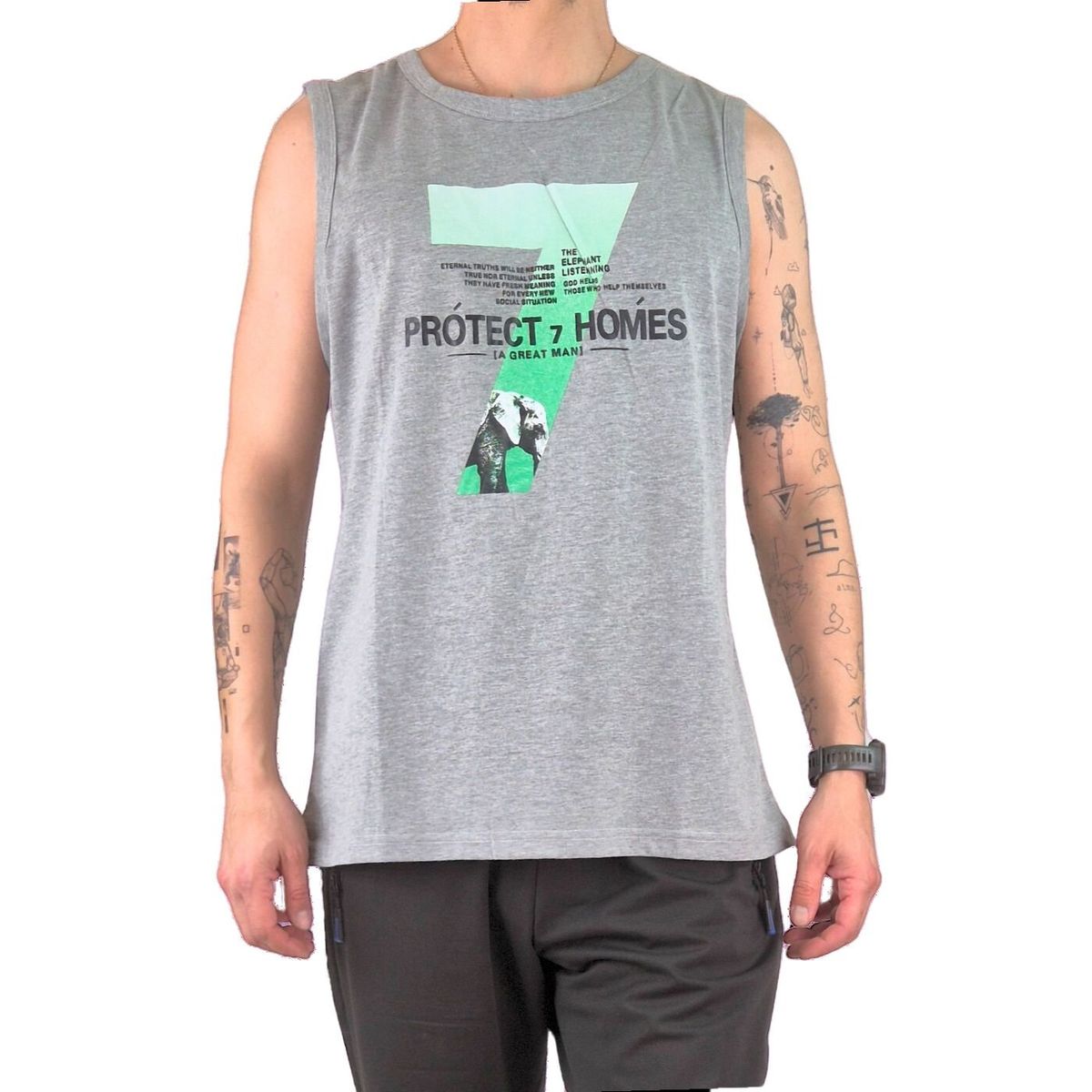 LIKE SHOP - Polera Sin Manga Musculosa Hombre Diseño Colores 294