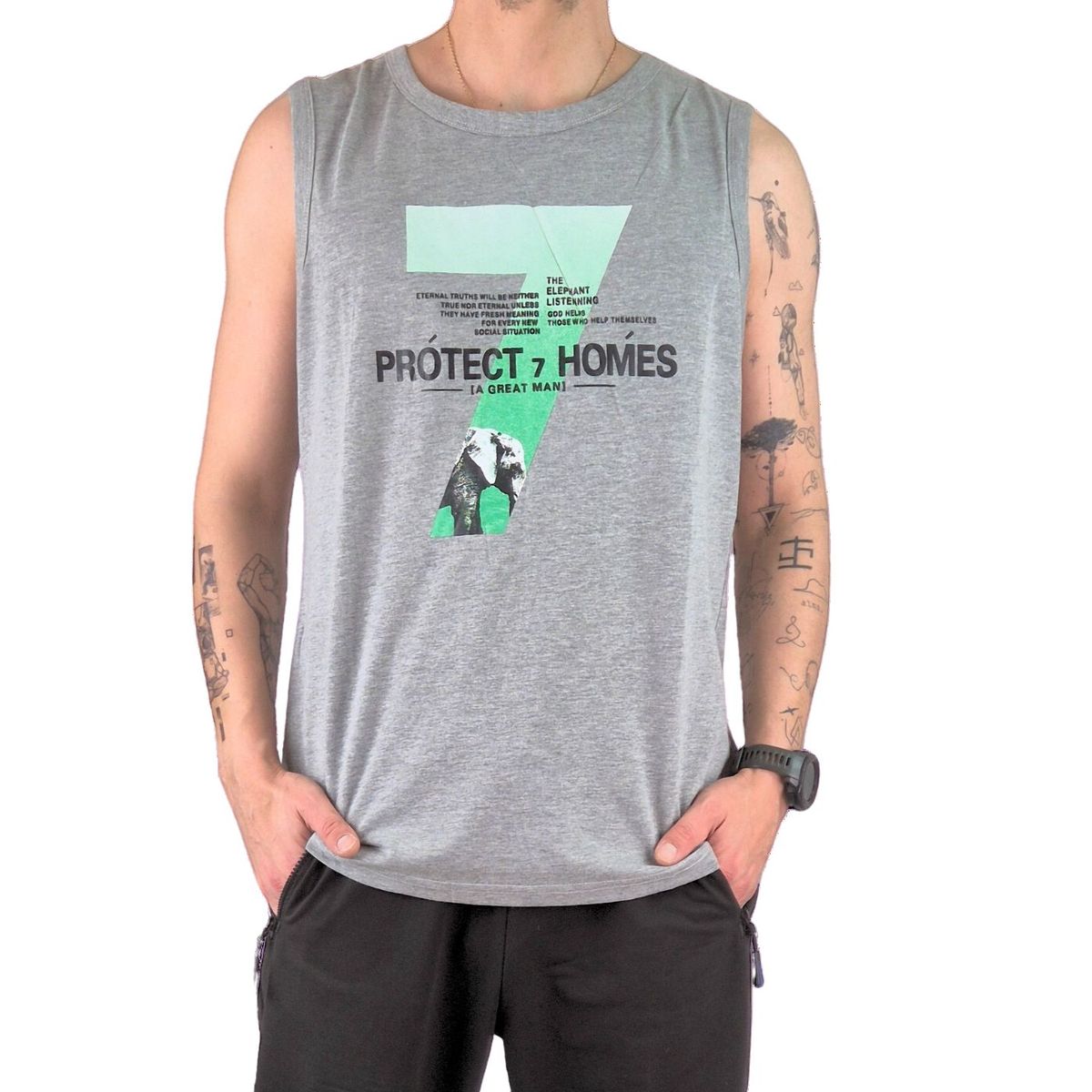 LIKE SHOP - Polera Sin Manga Musculosa Hombre Diseño Colores 294