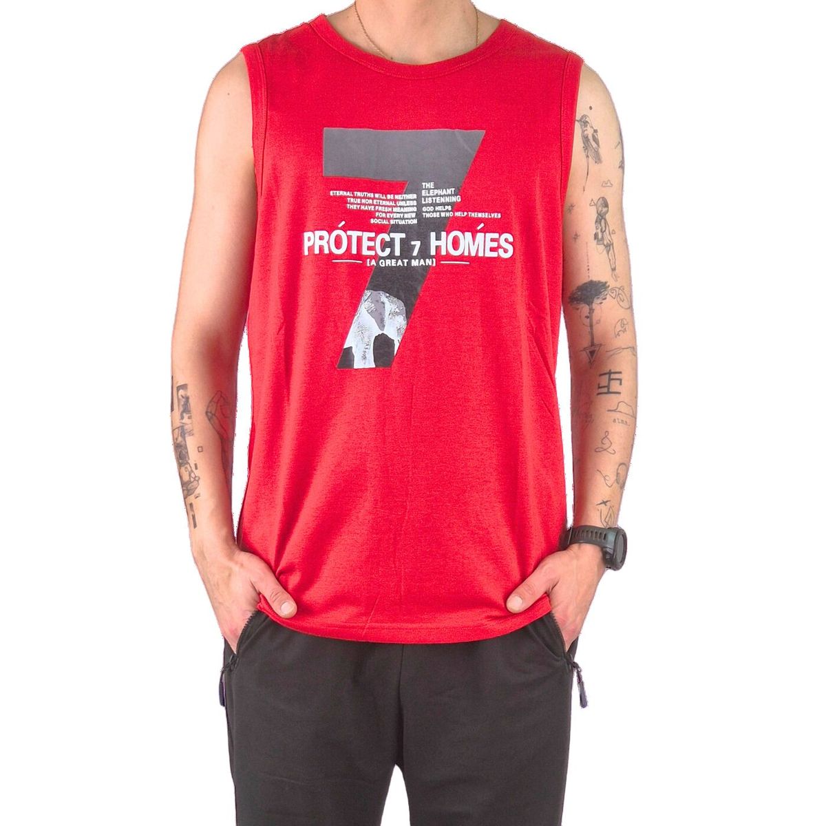 LIKE SHOP - Polera Sin Manga Musculosa Hombre Diseño Colores 294