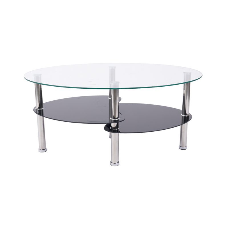 PANDALINO - Mesa de Centro Moderna Martina con 2 Caras - Vidrio Templado