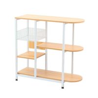 Mesa lateral cocina de organización 3 niveles madera clara - Blanca