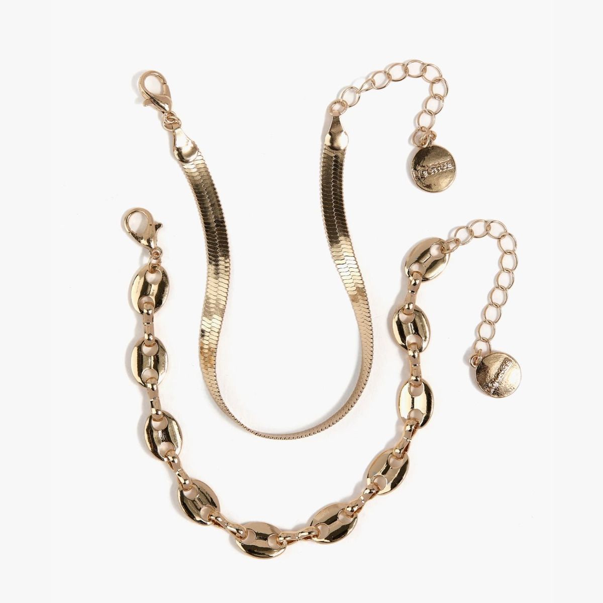 LOUNGE - Set Pulseras Mujer Chapitas Dorado