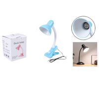 Lámpara Escritorio Led Flexible Direccional Clip Luz Led Azul.