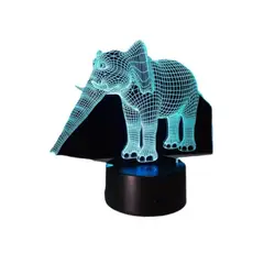 GENERICO - Lampara 3D Elefante De 7 Colores