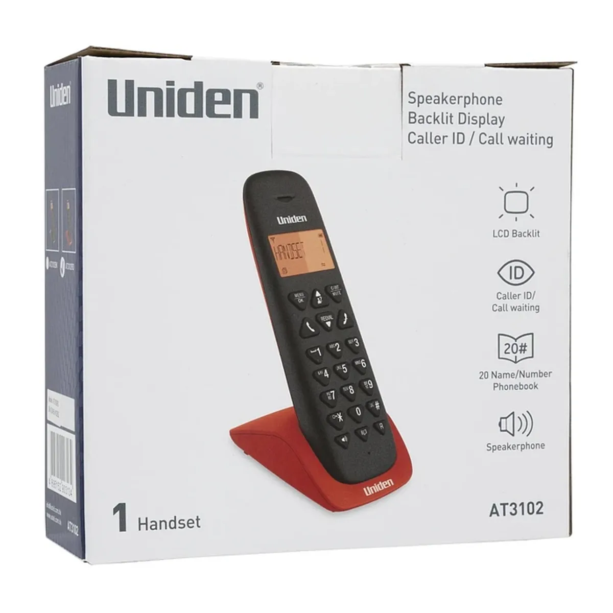 UNIDEN - Telefono inalambrico Uniden AT3102R Red