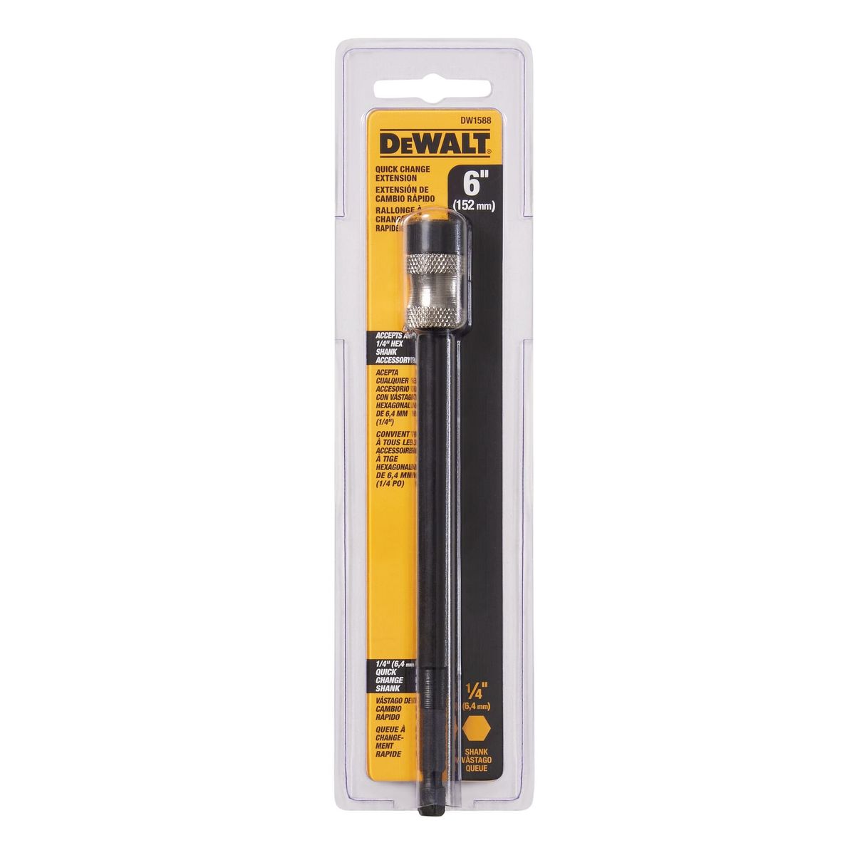 DEWALT - Extensión de broca 6” vástago 1/4” DEWALT DW1588  Y