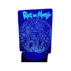 GENERICO - Lampara 3D Rick and morty De 7 Colores