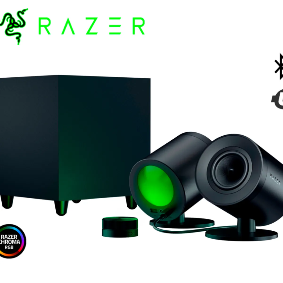 RAZER - Parlantes Gamer 2.1 - Razer Nommo V2 - 30 W - Bluetooth - Black