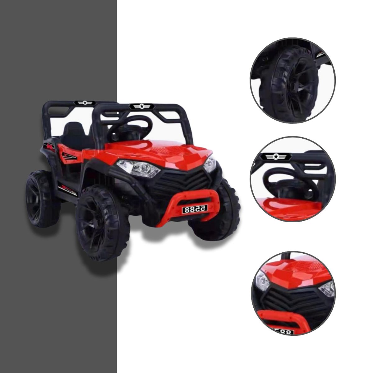 GENERICO - Auto a Bateria Jeep Todo Terreno Control Remoto Para Niños