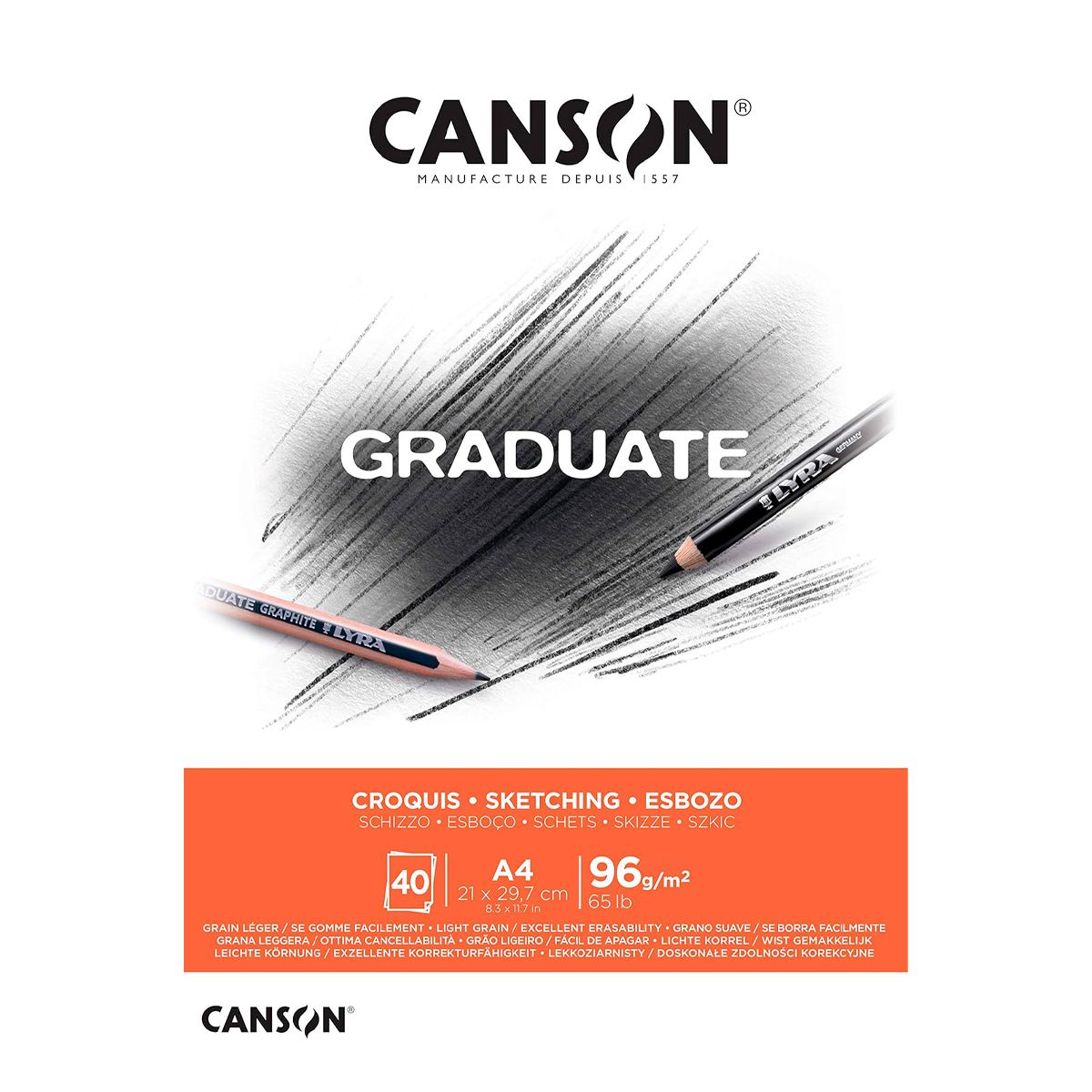 CANSON - Canson Graduate Pad Croquis A4 96grs 40Hjs