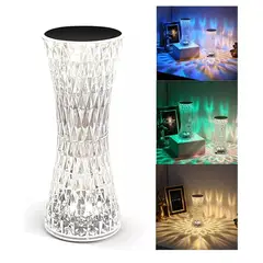 GENERICO - Lampara Velador Adorno De Cristal Deco Diamante Tactil Usb