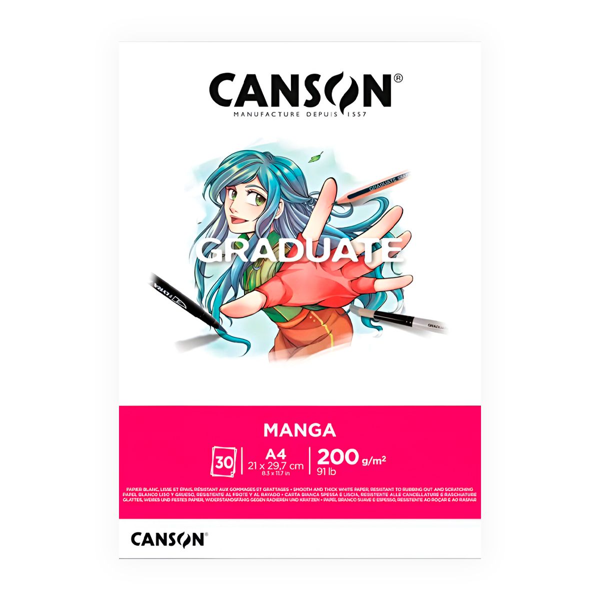 CANSON - Canson Manga Pad Graduate A4 200gr 30hj
