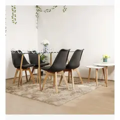 CORI CORI - Juego de Comedor Rubi 130x 80cm + 4 Tulip Negra