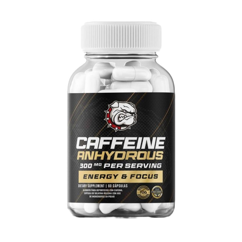 GENERICO - CAFFEINE ANHYDROUS 300MG 60 CAPSULAS - STRONGEST