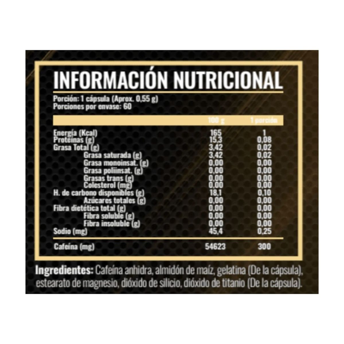 STRONGEST - CAFFEINE ANHYDROUS 300MG 60 CAPSULAS - STRONGEST