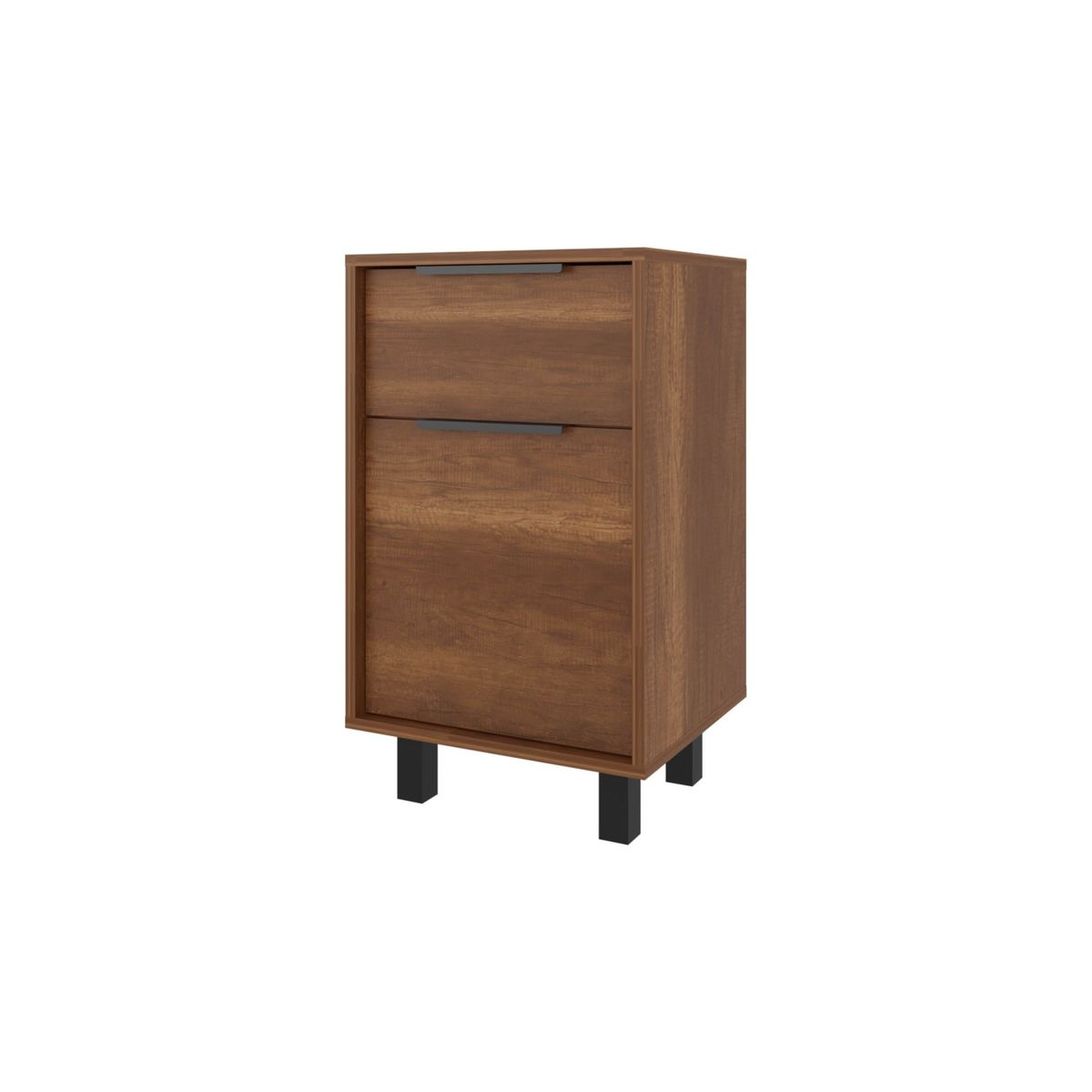 FMFURNITURE - Velador 1 Cajón 1 Puerta Café Claro 70x41x36.3 cm