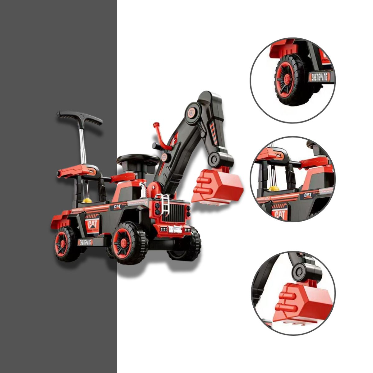 GENERICO - Excavadora Montable a Bateria Musical Con Luces Para Niños