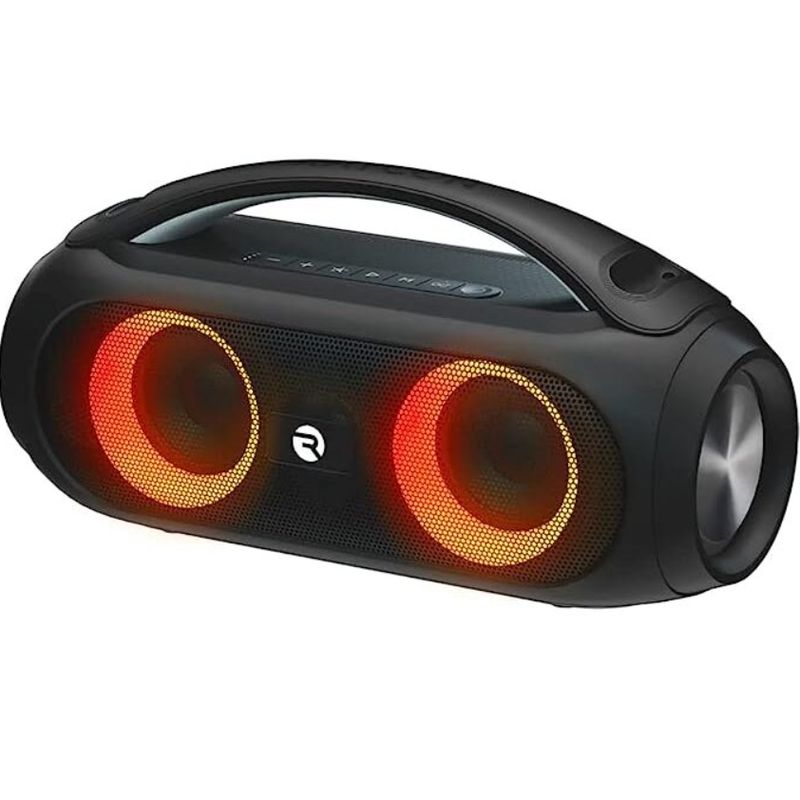 GENERICO - Parlante Bluetooth - RAYCON Boombox con Leds RGB - 20 Watts RMS - FM