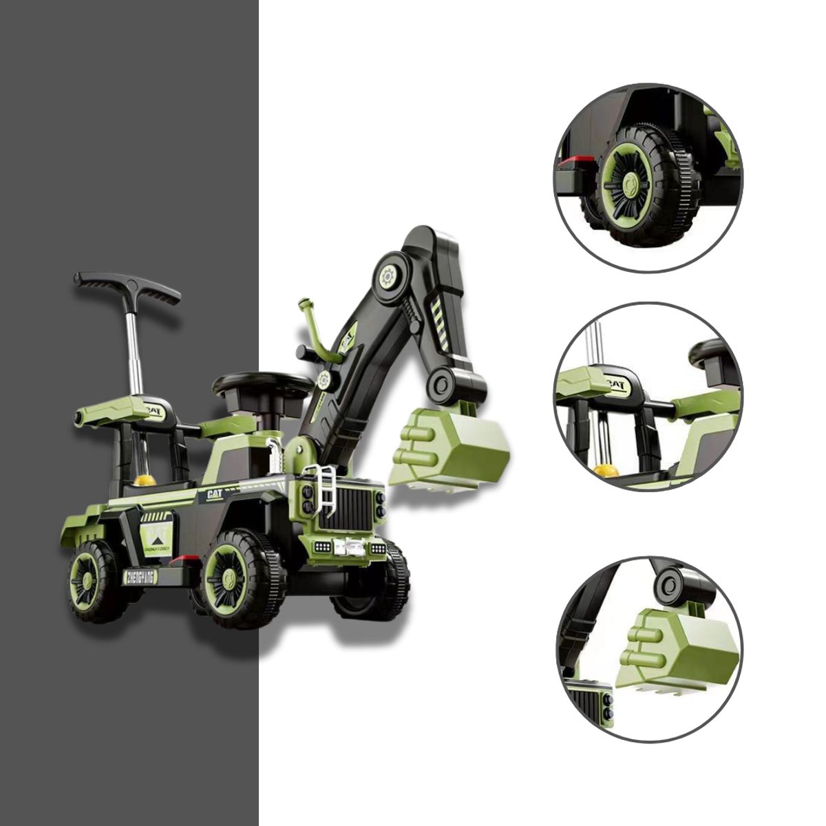 GENERICO - Excavadora Montable a Bateria Musical Con Luces Para Niños