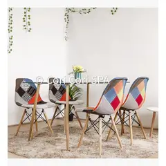 CORI CORI - Comedor Rubi 130x80cm + 4 Sillas Eames Patchwork Clasicas