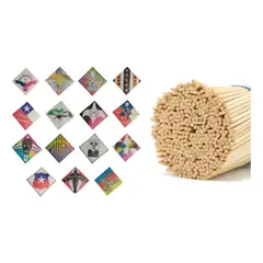 ARTESANIAS CHILENAS - Pack 50 Papel Volantín Surtidos Más 100 Palillos