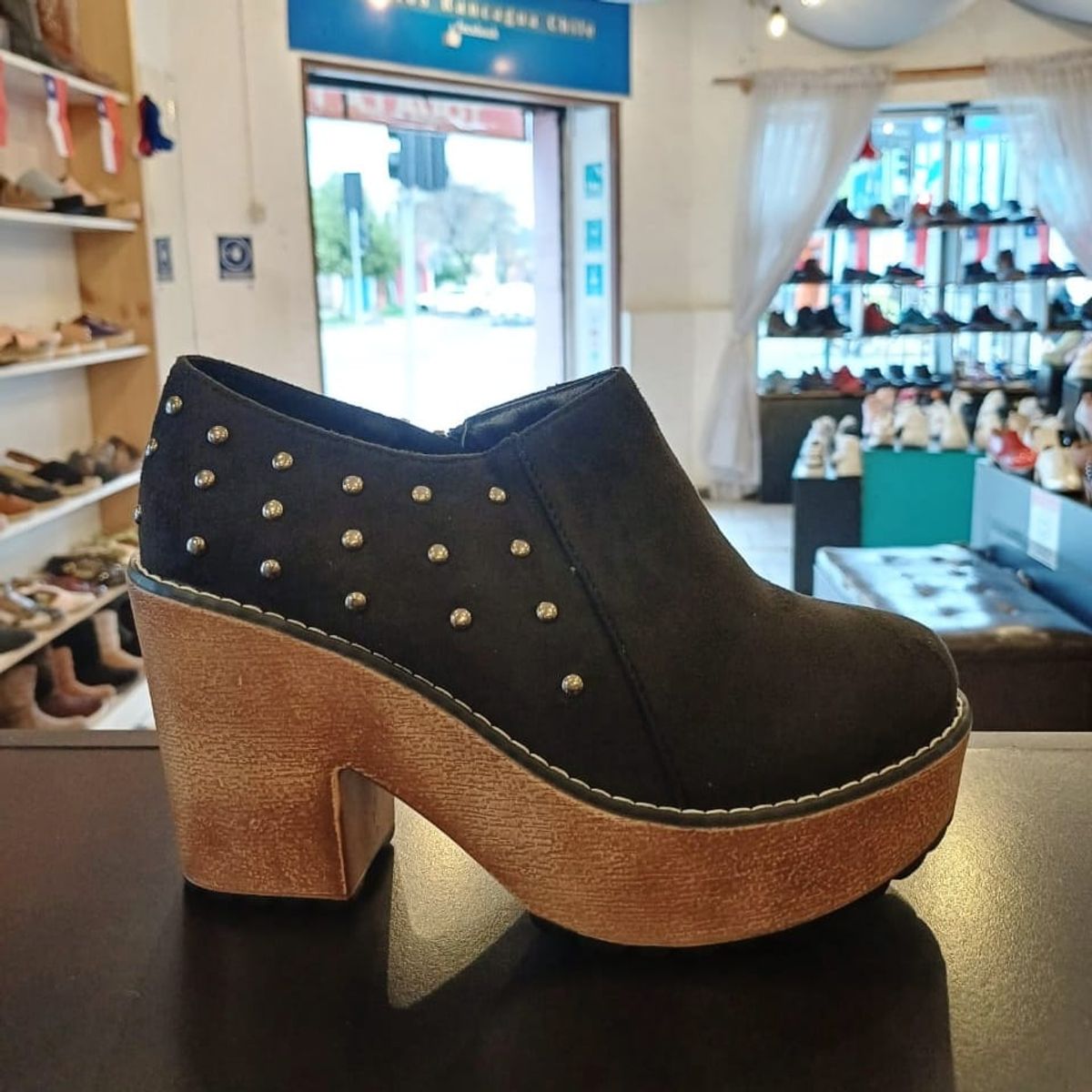 PAND G - Zapato Negro Plataforma Mujer