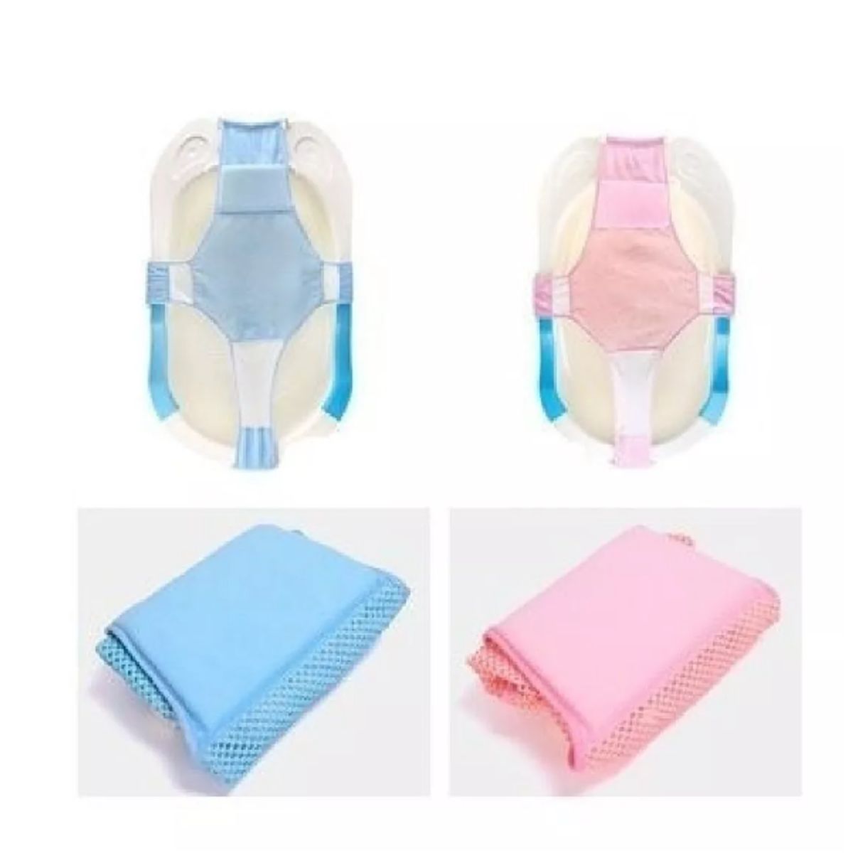 GENERICO - Malla Hamaca Para Bañera Tina De Bebe 4 Puntas rosa