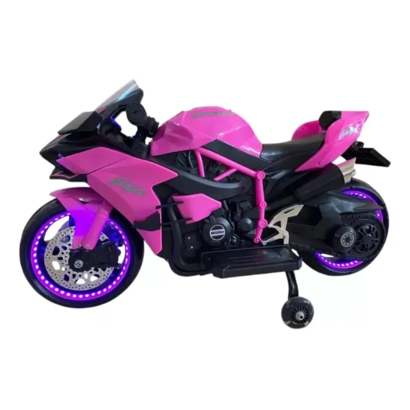GENERICO - Moto a Batería Deportiva Ninja Rosa Infantil