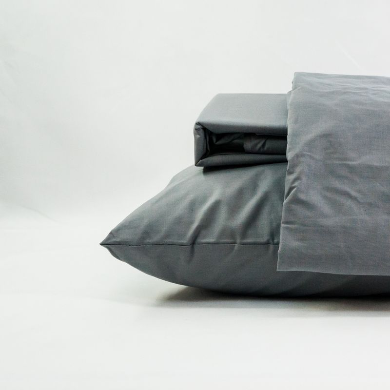 TEXTIL RANCO - Juego de Sábanas GRIS 144 Hilos 2,0 plazas - Basic Hotel