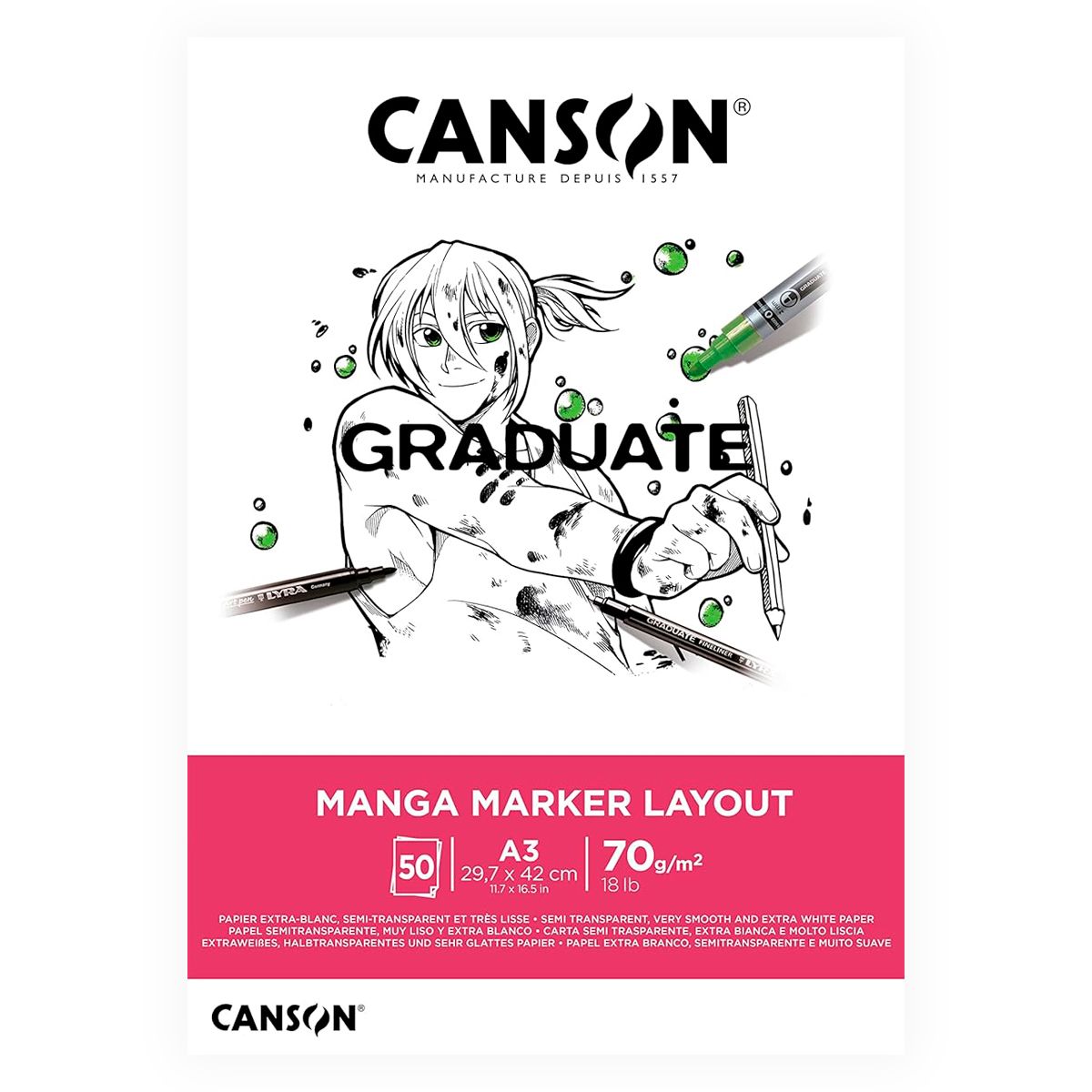 CANSON - Canson Marker Pad Graduate A3 70gr 50hj