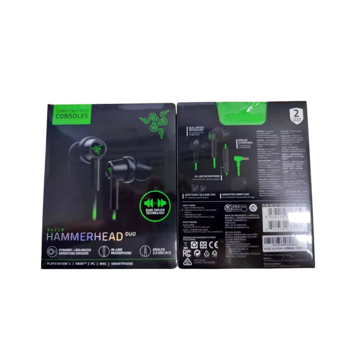 RAZER - Audifonos Gamer Razer Hammerhead Duo Verde - Negro