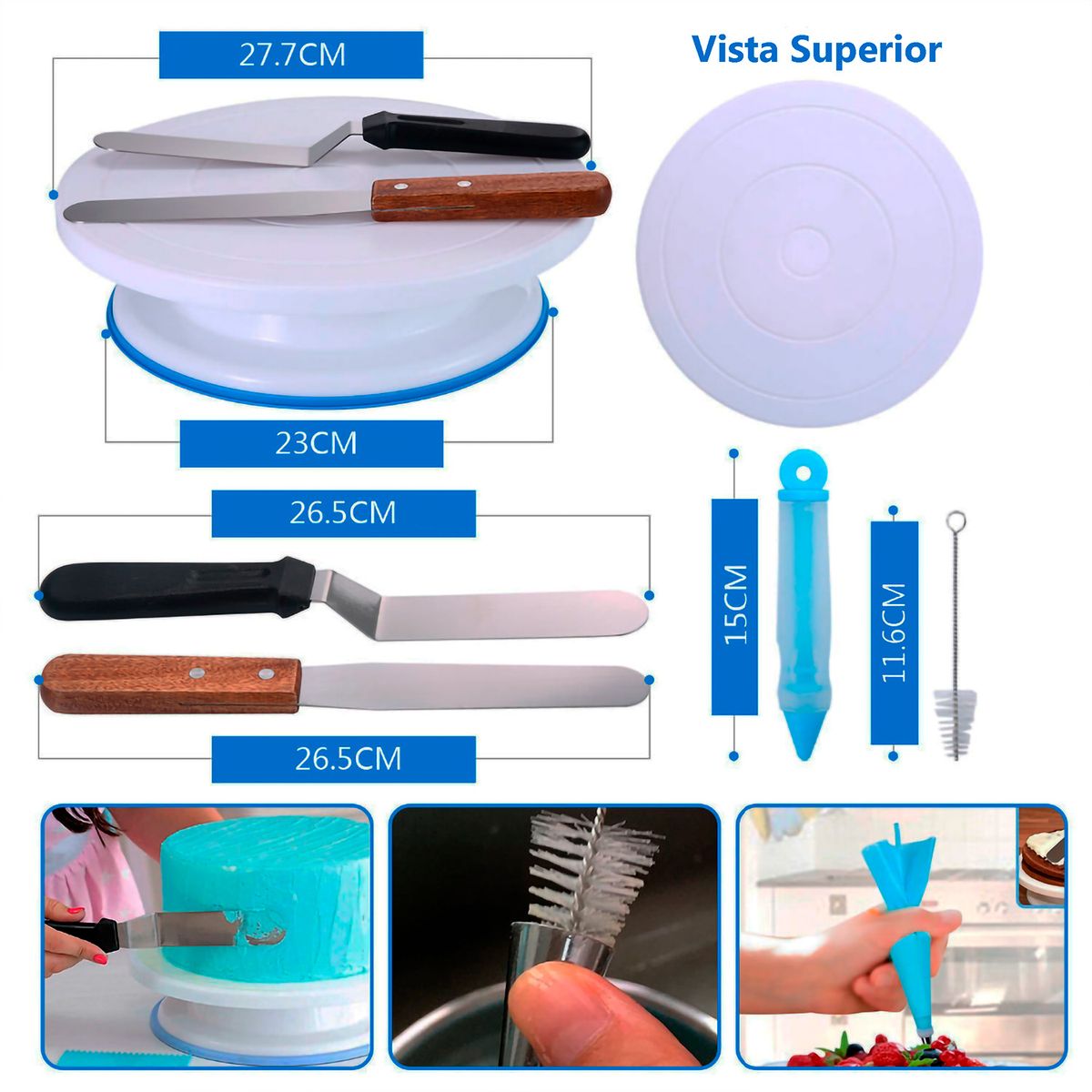 GENERICO - Kit Repostería Y Pastelería Boquillas Decoración 41 Pzas