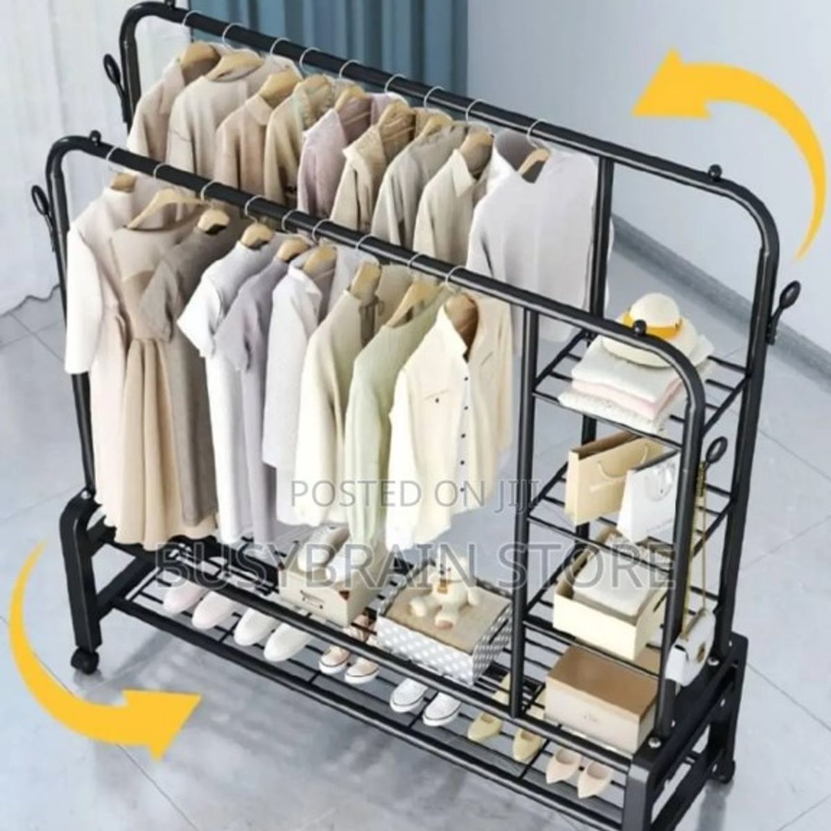 GENERICO - PERCHERO O ORGANIZADOR DOBLE BARRA DE 160 CM CON ZAPATERA GSOL