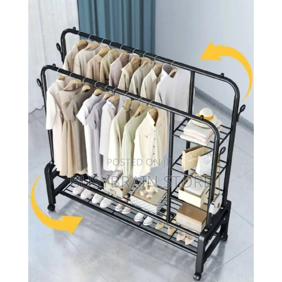 GENERICO - PERCHERO O ORGANIZADOR DOBLE BARRA DE 160 CM CON ZAPATERA GSOL