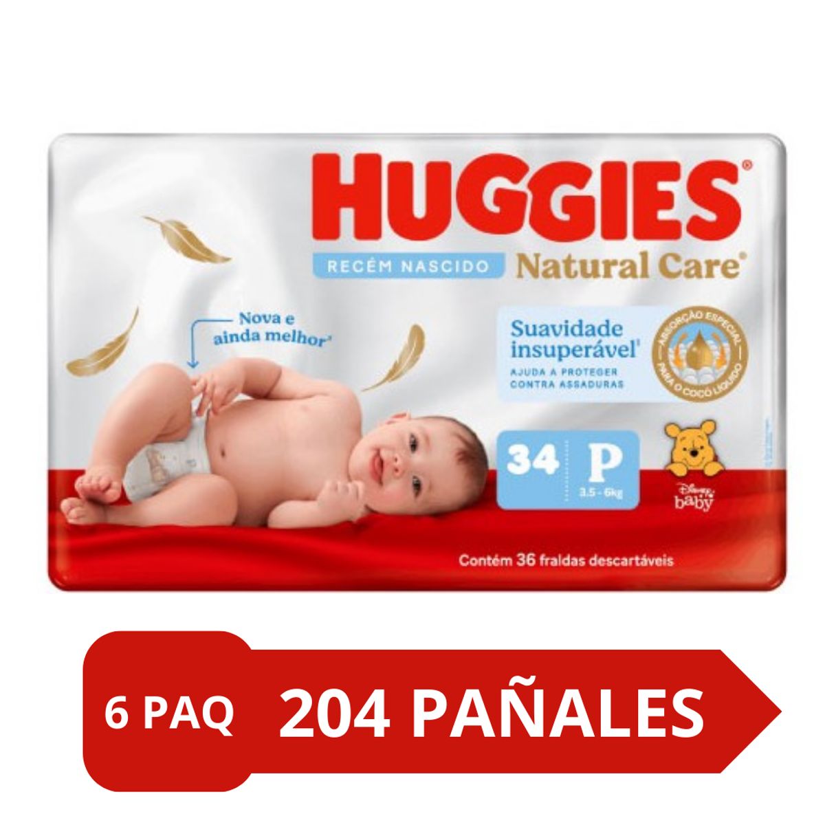 HUGGIES - Pañales Huggies Talla P Natural Care 204und