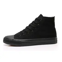 ZAPATOS Y ZAPATILLAS - Zapatilla Hombre Urbana De lona Casual Caña Alta Negra-7254