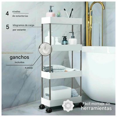 Imagen 2 del producto Estante Organizador de Baño 4 niveles Blanco